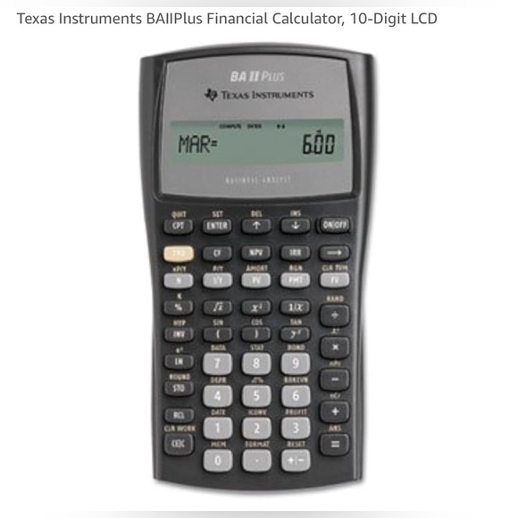 Texas Instruments BA II Plus Black Calculator - Picture 1 of 4